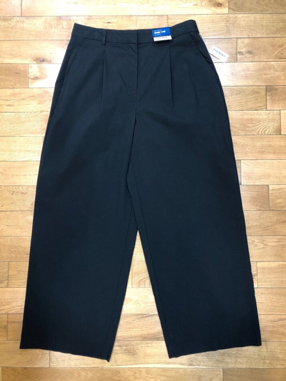 NWT Old Navy Extra High Rise Wide Leg Black Lightweight Pants Size 12 Minimalist